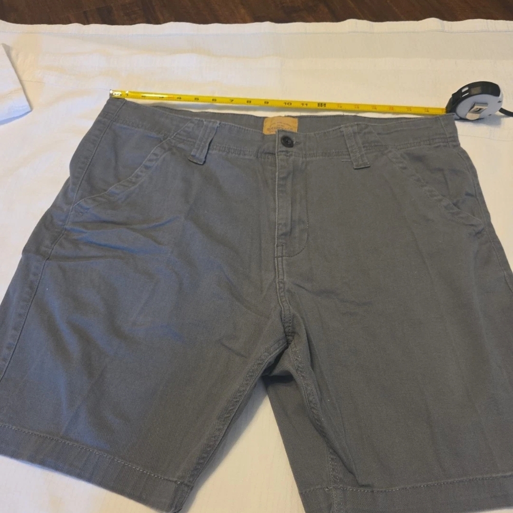 Roebuck & Co Men’s 38 Gray Canvas Cotton Flat Front Shorts